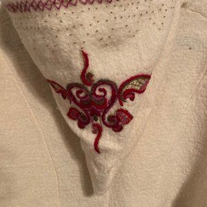 Norwegian boiled wool jacket with hood.